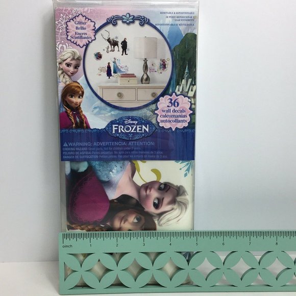 Disney Frozen 36 Wall Decals Removable Repositionable Glitter Elsa Anna Olaf New - Picture 12 of 12